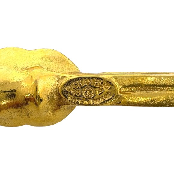 CHANEL Vintage 96P CC Metal Gold Star Floral Pendant Necklace Accessory [106209] - Picture 10 of 10